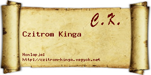 Czitrom Kinga névjegykártya